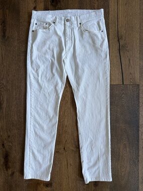 Mott & Bow Slim Straight White Jeans for Men